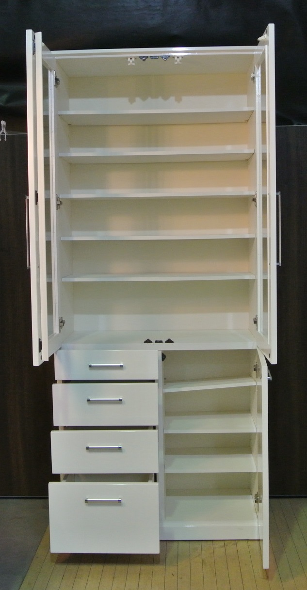 白がまぶしい！ 88×41.5×211センチ NITORI（ニトリ） キッチンボード 食器棚 FSVIIZ1 群馬県伊勢崎市リサイクル